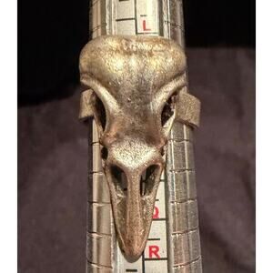 Silver tone Gothic-style Bird Skull - Size 7 Adjustable up or down 1 size
